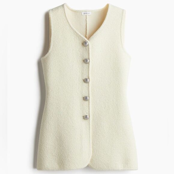 H&M Wool-Blend Knit Vest Cream - Picture 3 of 9